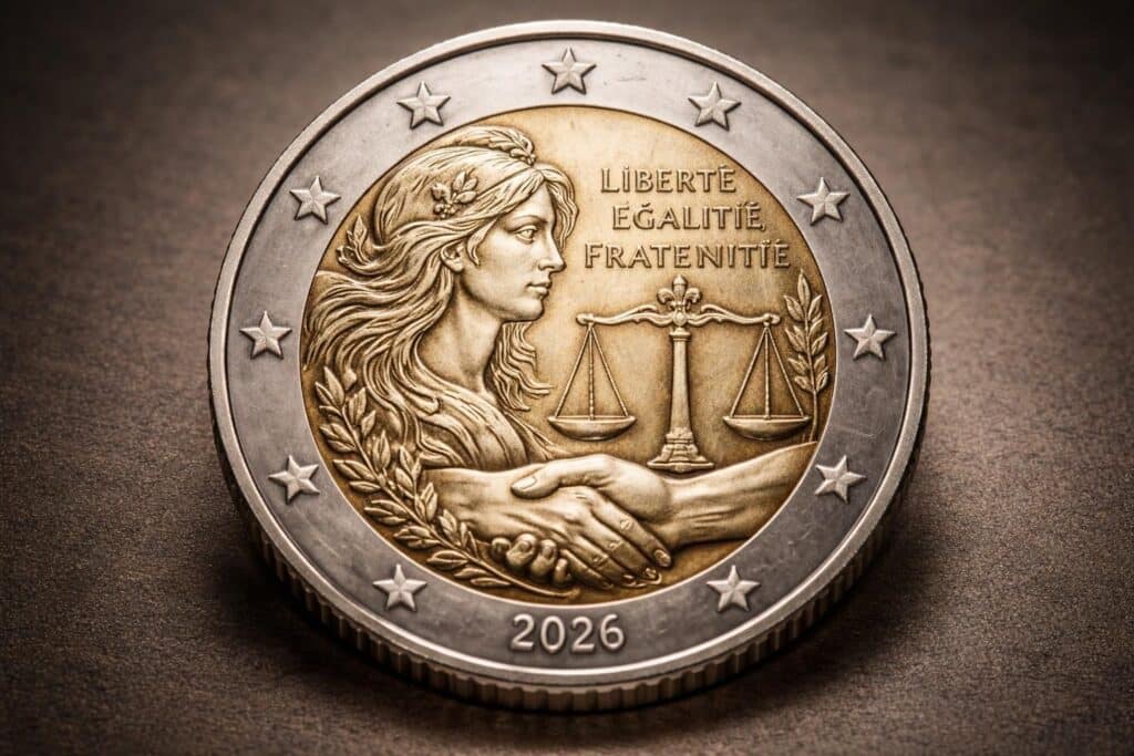 découvrez les valeurs historiques et symboliques de la pièce de 2 euros liberté égalité fraternité de 2026, un trésor numismatique célébrant les principes républicains français.
